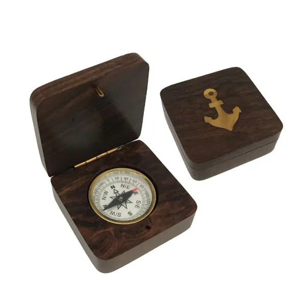 Anchor Compass in Wooden Box