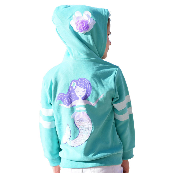 Mermaid Sequin Toddler Zip-Up Hooded Sweatshirt